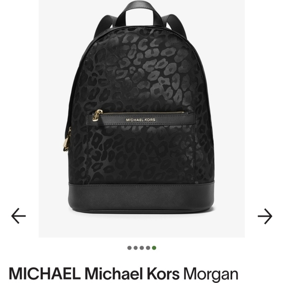 KORS Michael Kors Handbags - Michael Kors Morgan Backpack, Black Leopard Jacquar